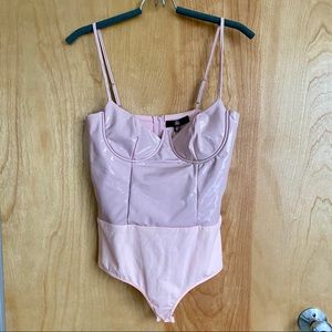 NWT Missguided Vinyl Bustier Thong Bodysuit - 6